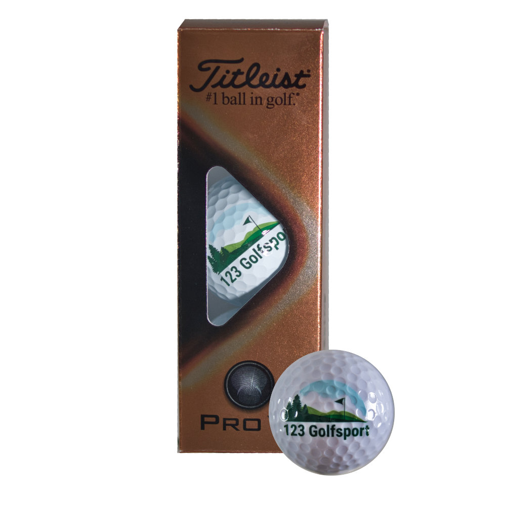 Golfbälle Titleist 3er Set mit 123golfsport Logo